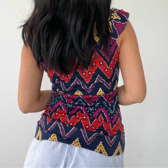 Marc by Marc Jacobs Bright Navy Multicolour Chevron Print Tank - X-Small - Picture 4 of 4